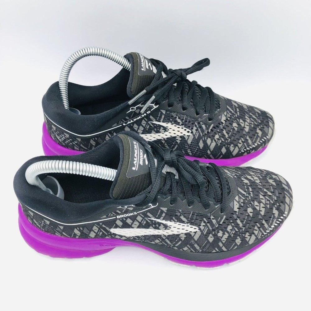 Brooks Women's Black and Purple Running Sneakers - Picture 2 of 11